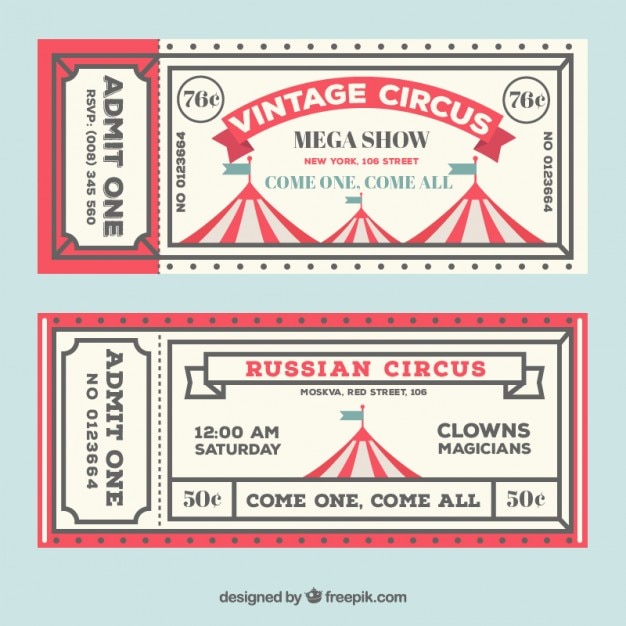 Vintage Circus Tickets 2