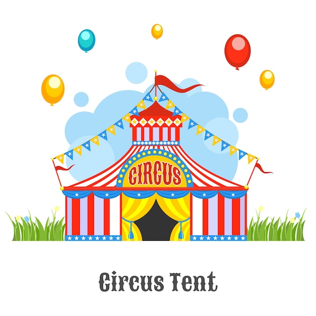 Premium Vector | Circus tent, vector illustration