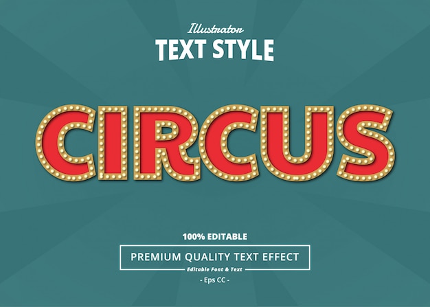 Premium Vector | Circus text effect