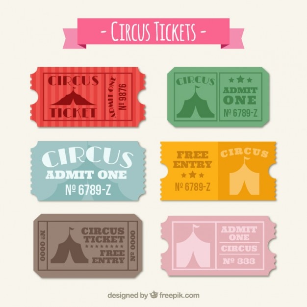 Premium Vector | Circus tickets pack