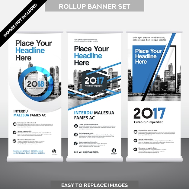  City Background Business Roll Up Flag Banner Design 