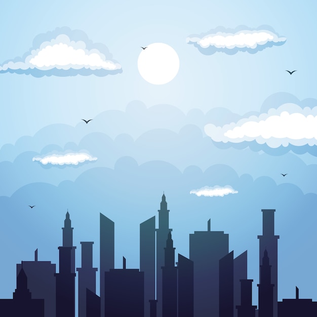 Premium Vector | City cityscape skyline landscape building illustration