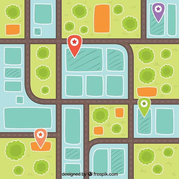 cartoon illustration map city vector download free