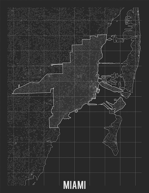 マイアミの市内地図 無料のベクター