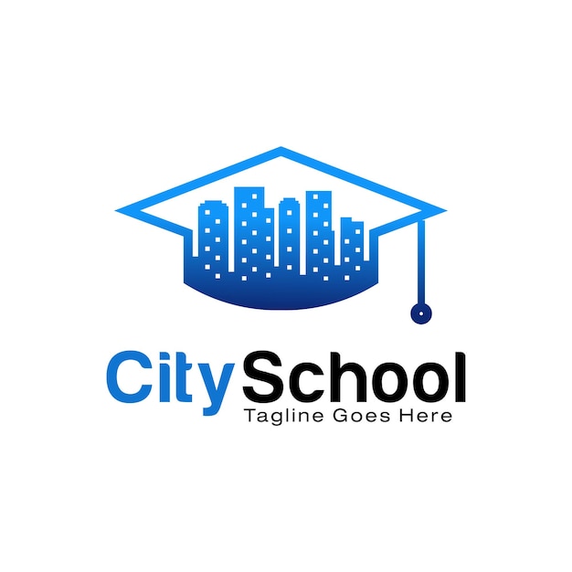 Premium Vector | City school logo design template