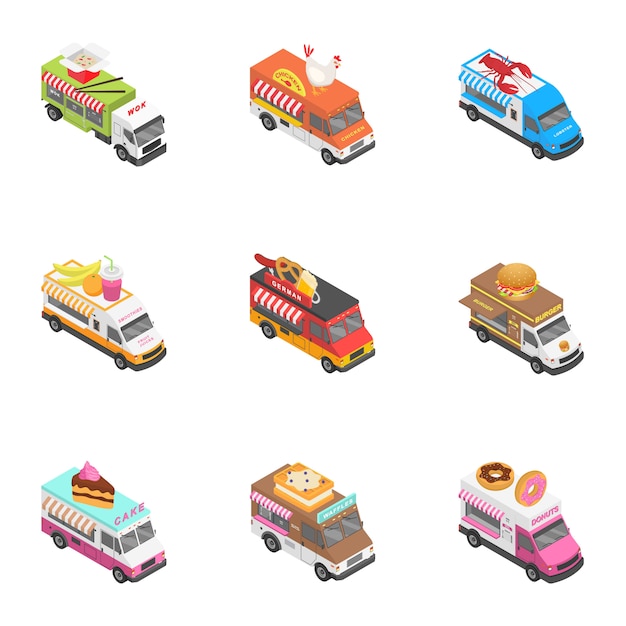 Premium Vector | City service icons set, isometric style