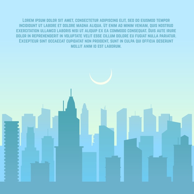 Premium Vector City skyline, urban cityscape template