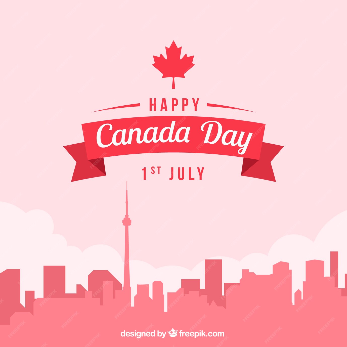 Free Vector | Cityscape background for canada day