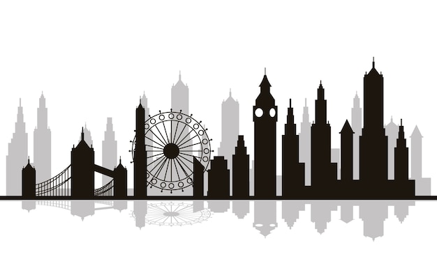 Premium Vector Cityscape London Skyline Scene Icon