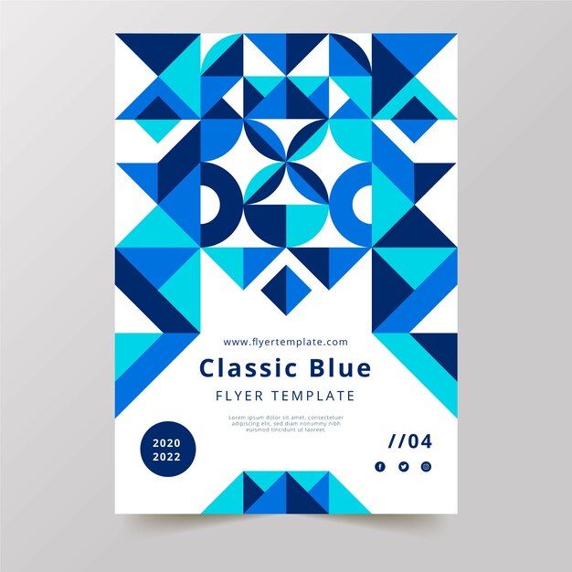 Classic blue palette flyer template | Free Vector