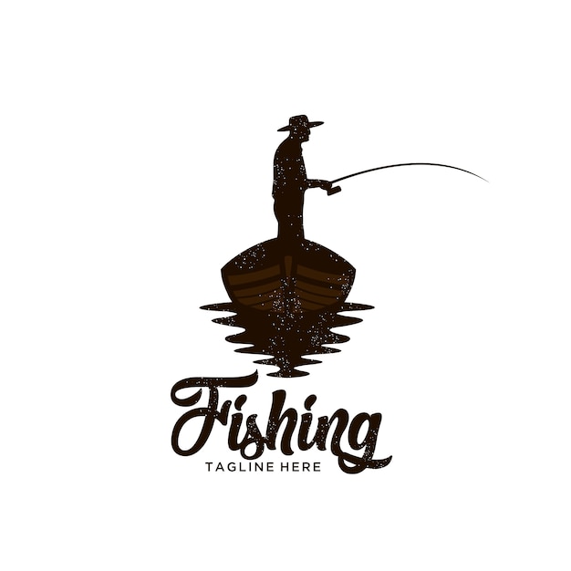 Download Premium Vector | Classic boat fishing logo illustration