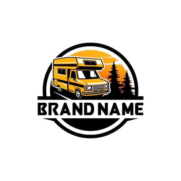 Premium Vector | Classic camper van with high roof illustration logo vector