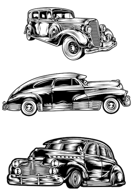 Premium Vector Classic Car Lineart