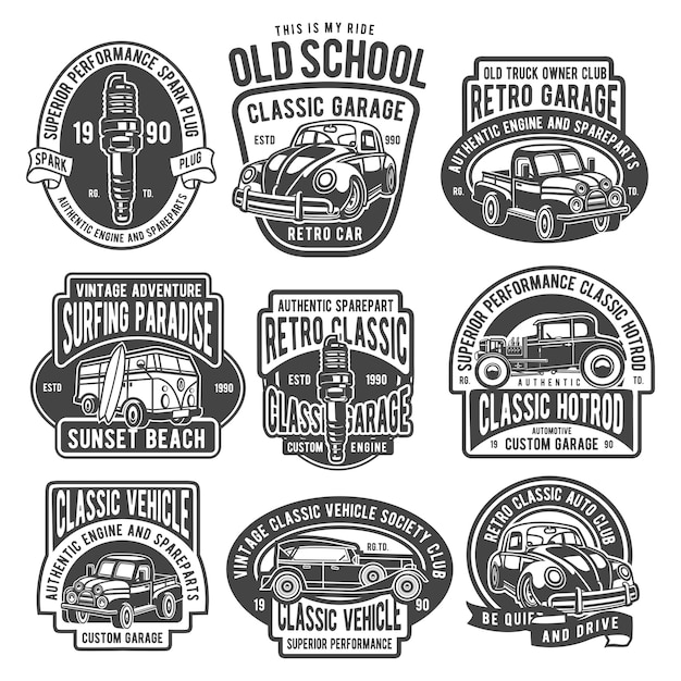 Premium Vector Classic Car Vintage Badges