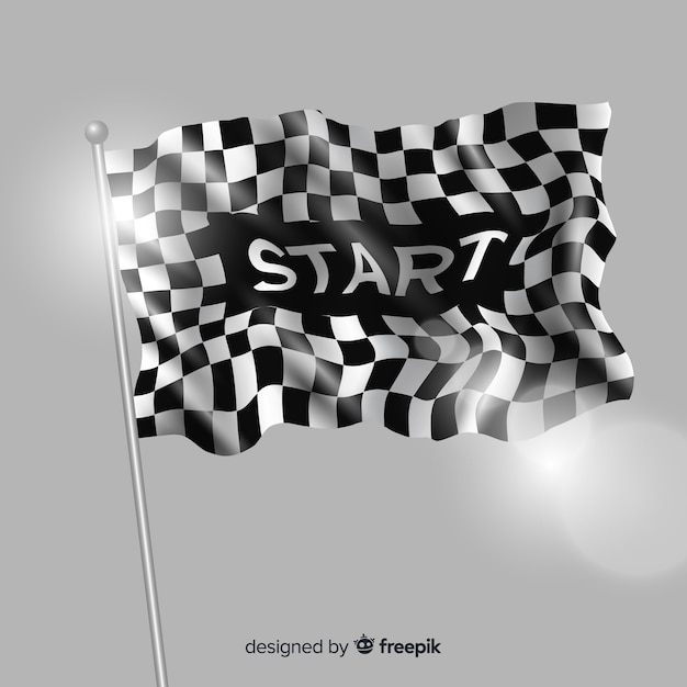 Download Classic checkered flag with realistic design | Free Vector
