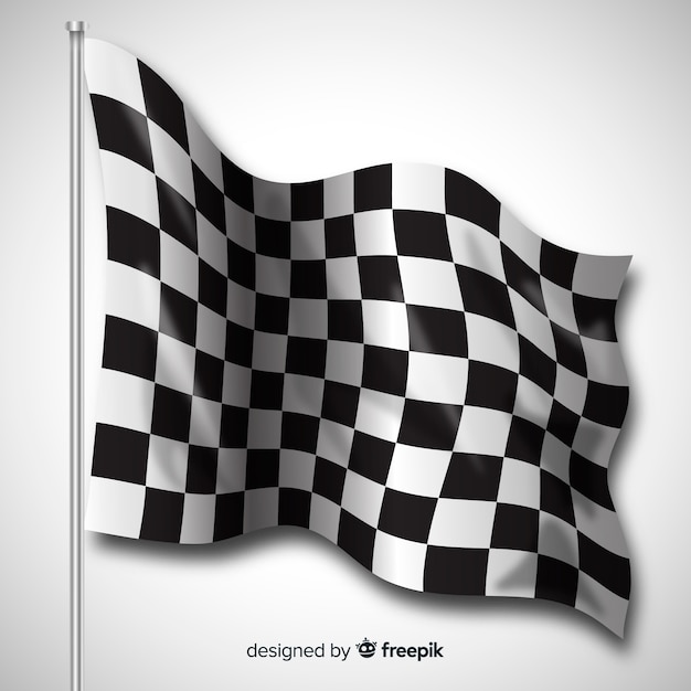 Download Classic checkered flag with realistic design Vector | Free ...