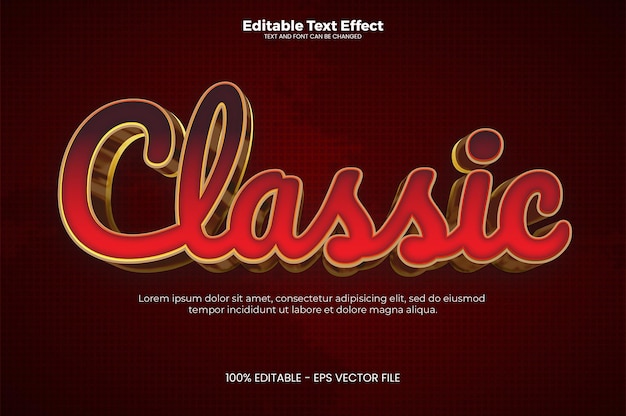 Premium Vector | Classic editable text effect in modern trend style