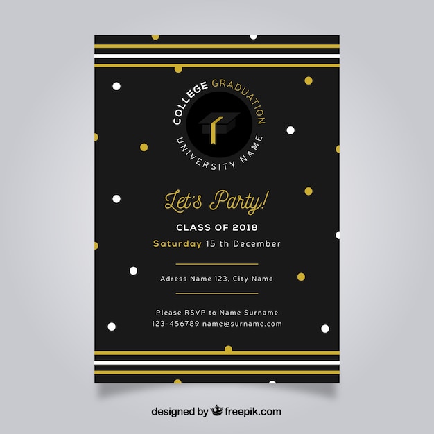 Download Classic graduation invitation template with flat design ...