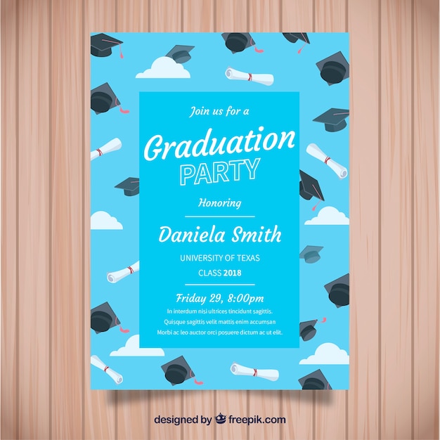 Download Classic graduation invitation template with flat design ...