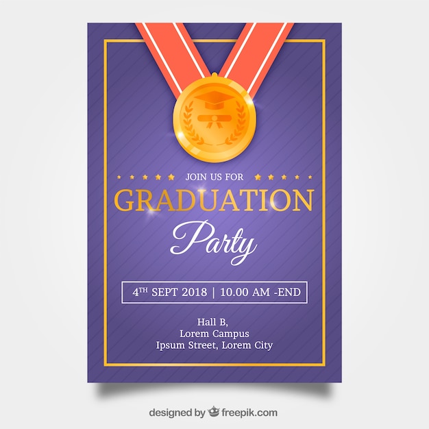 Download Classic graduation invitation template with realistic ...