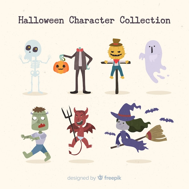 Classic Halloween Characters
 Free Vector