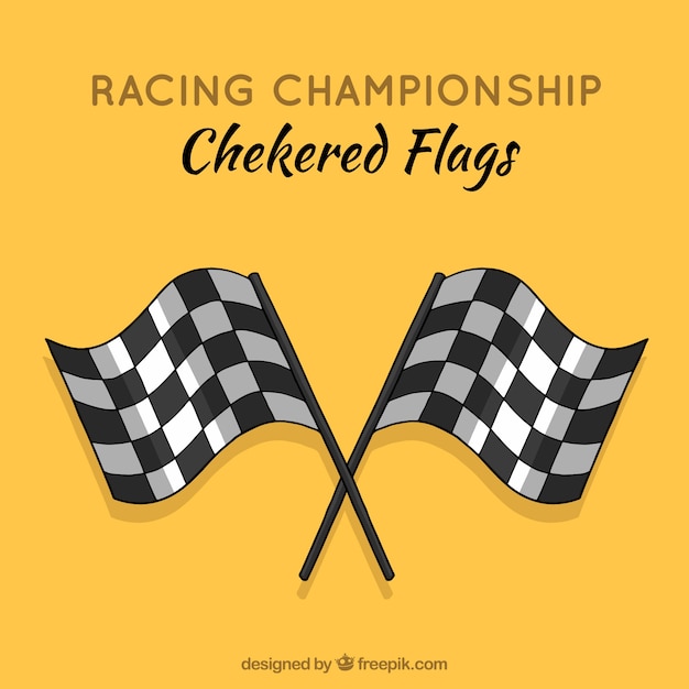 Download Classic hand drawn checkered flags | Free Vector