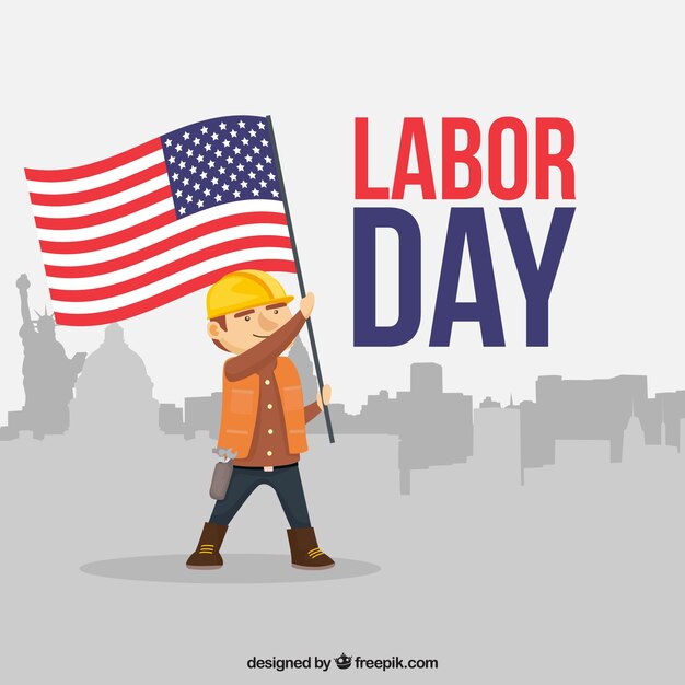 Classic labor day composition with flat\
design