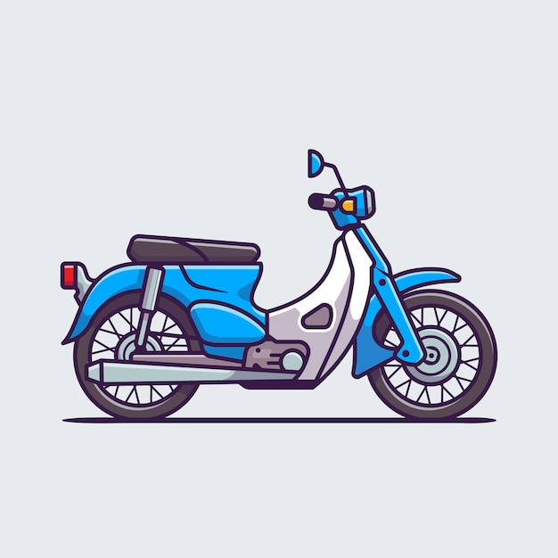 Premium Vector | Classic Motorcycle Cartoon Icon Illustration ...