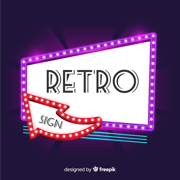 Free Vector | Classic neon sign with retro style
