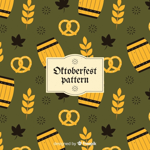 Classic oktoberfest pattern with flat design Free Vector
