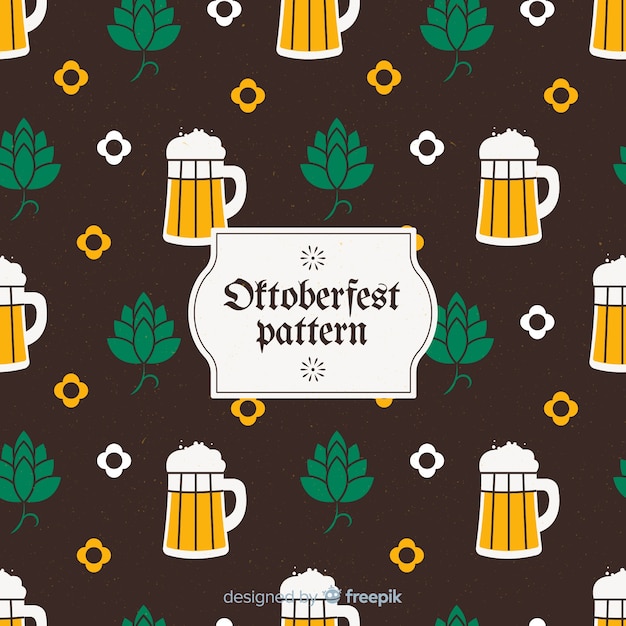 Classic oktoberfest pattern with flat design Free Vector
