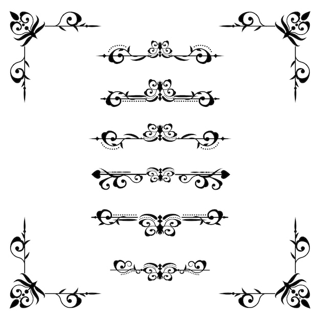 Premium Vector | Classic ornament frame, vintage border set premium vector