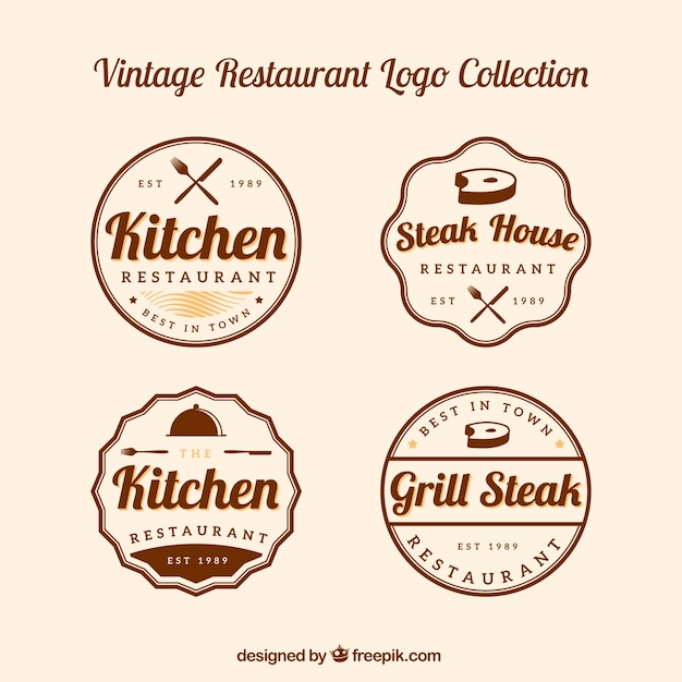 Download Free Download This Free Vector Classic Pack Of Retro Restaurant Logos Use our free logo maker to create a logo and build your brand. Put your logo on business cards, promotional products, or your website for brand visibility.