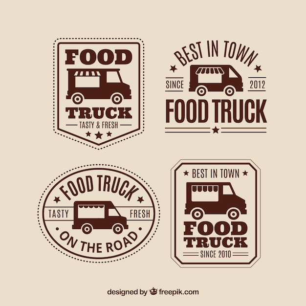 Download Free Download This Free Vector Classic Pack Of Vintage Food Truck Logos Use our free logo maker to create a logo and build your brand. Put your logo on business cards, promotional products, or your website for brand visibility.