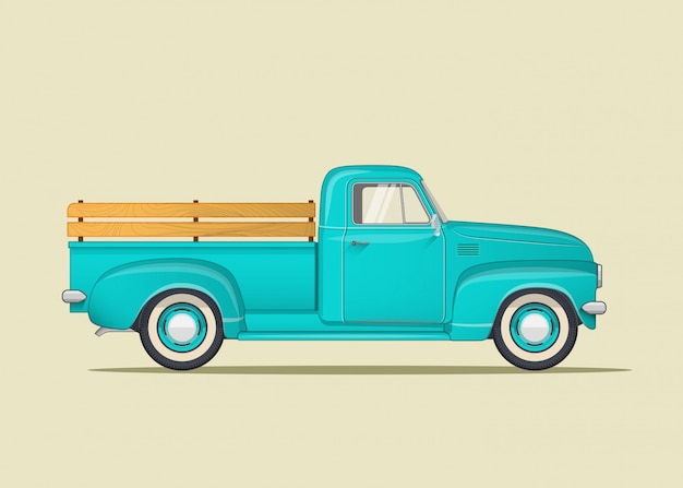 Classic pickup truck Vector | Premium Download
