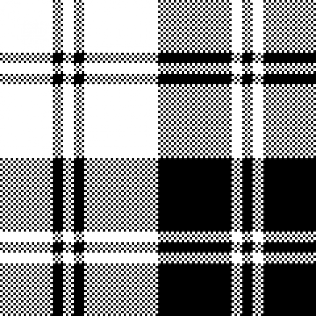 Premium Vector Classic Plaid Black White Pixel Seamless Pattern 6486