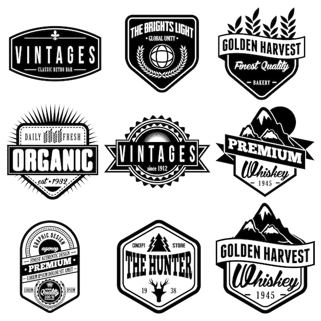 Download Free Classic Retro Badges Logo Emblem Premium Vector Use our free logo maker to create a logo and build your brand. Put your logo on business cards, promotional products, or your website for brand visibility.
