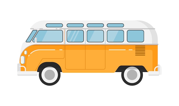 Classic retro bus isolated illustration Vector | Premium Download