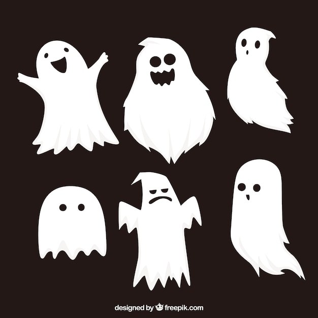 Free Vector Classic Set Of Halloween Ghosts