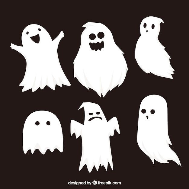 Download Classic set of halloween ghosts Vector | Free Download