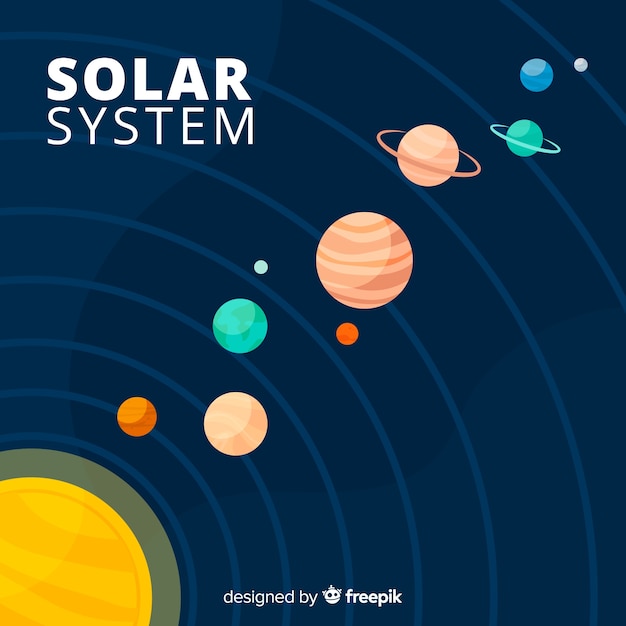 Free Vector | Classic solar system scheme with flat design