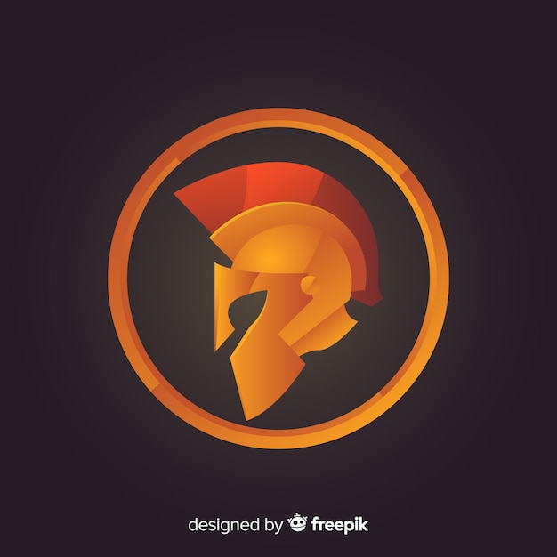 Classic spartan helmet with gradient style Free Vector