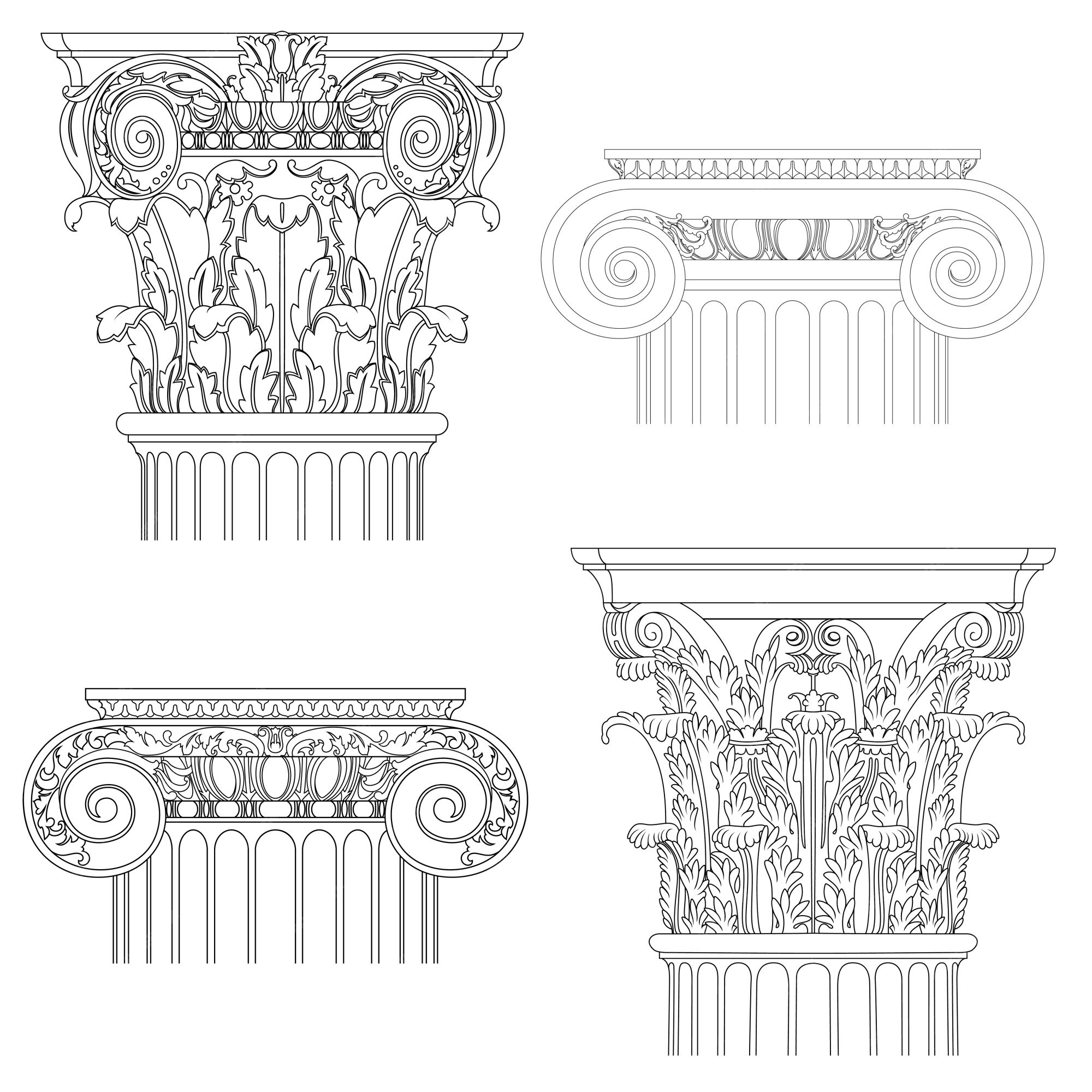 premium-vector-classic-style-column-vector-set