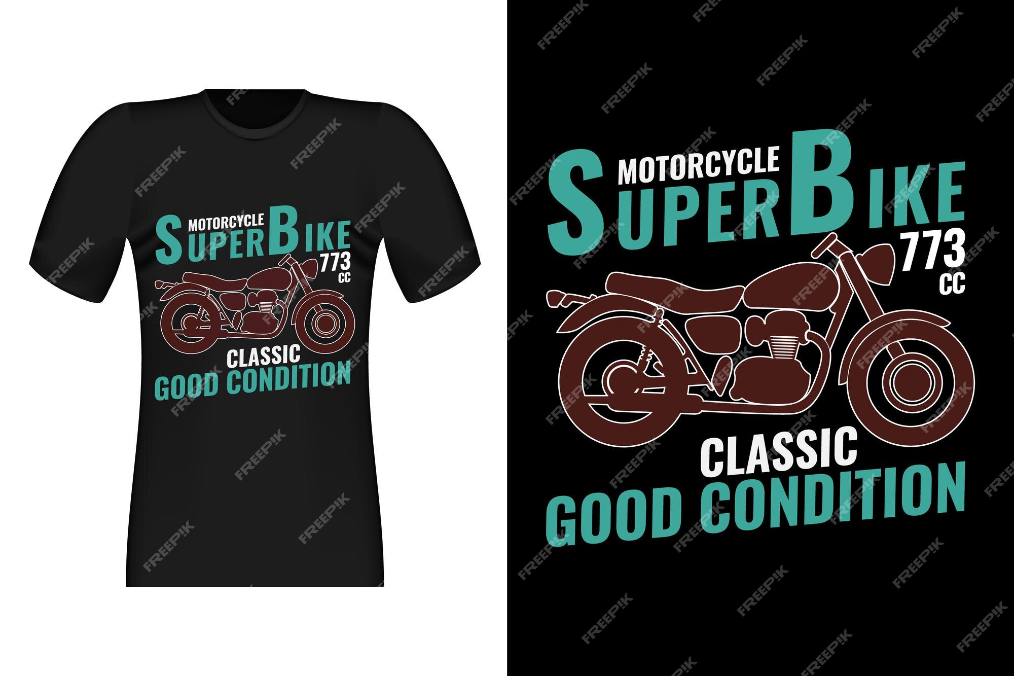 Premium Vector Classic Super Bike Mens Hand Drawn Style Vintage T