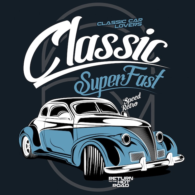 Classic super fast, illustration of a sports classic car Vector ...