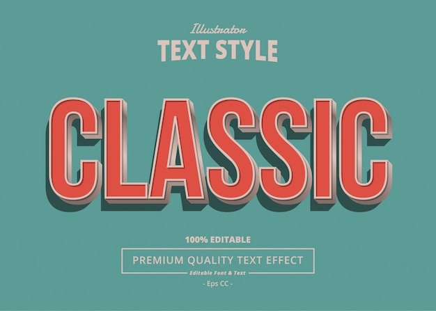 Premium Vector | Classic text effect