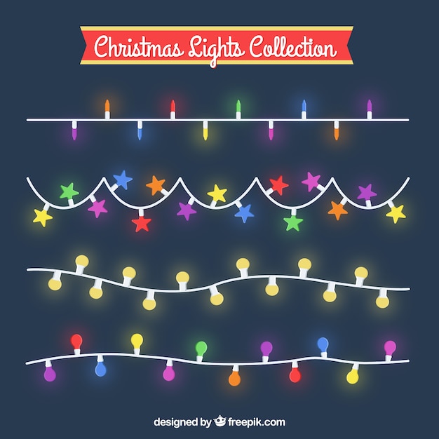 Free Vector | Classic variety of christmas lights