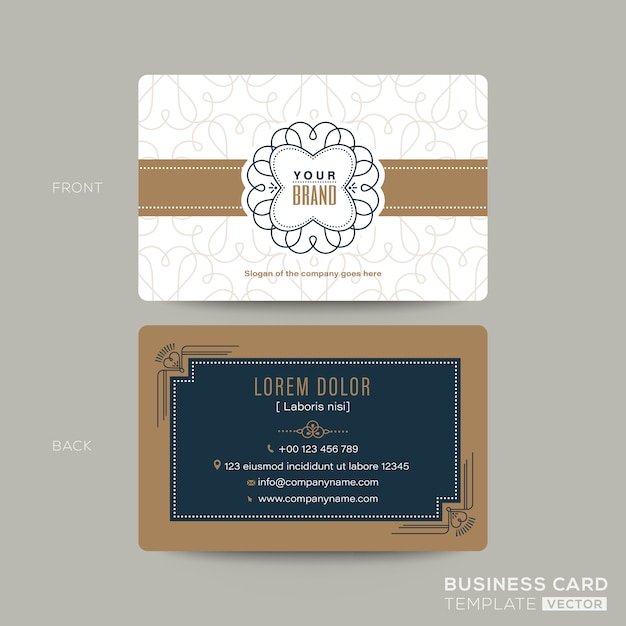 Classic vintage business card namecard design template. business card for coffee shop, cafe Premium 