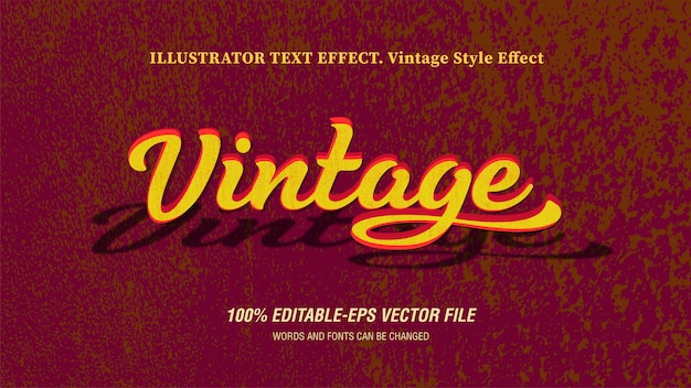 Premium Vector | Classic vintage editable text effect with grunge texture