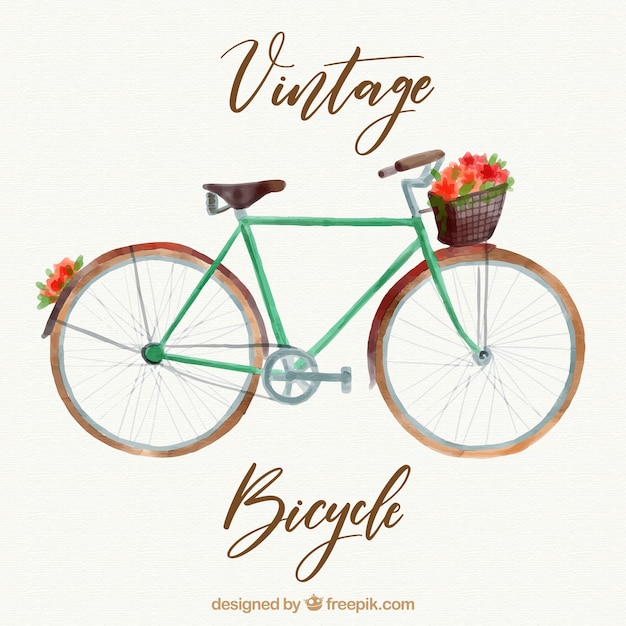 Classic watercolor retro bicycle\
background